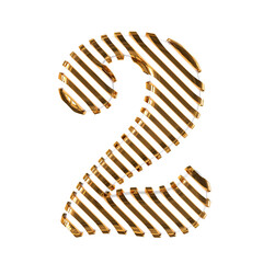 White symbol with gold diagonal ultra thin straps. number 2