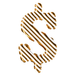 White symbol with gold diagonal ultra thin straps