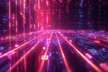Cyber Security Data Transfer illustration created with Generative AI