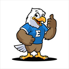 Eagle mascot cartoon character illustration