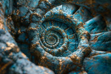 Abstract Spiral Time Concept with Roman Numerals