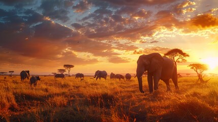 Wildlife Safari: a wildlife safari scene with diverse animals, expansive landscapes, and an adventurous atmosphere