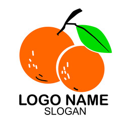 fresh orange fruit logo design
