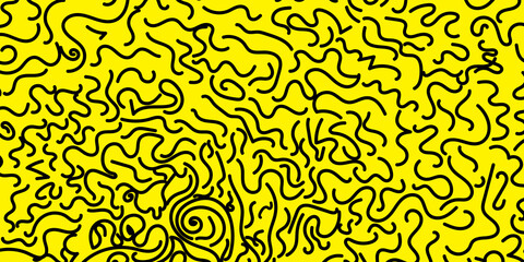 Organic rounded jumble maze lines vector background.