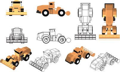 Vehicles used in the agricultural industry and farming. In many perspectives