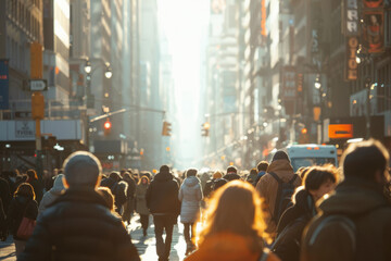 Crowded street during rush hour