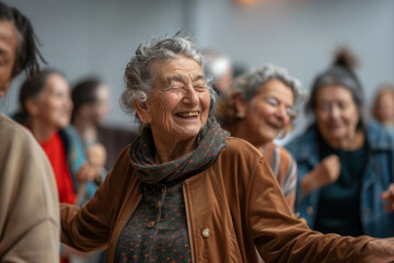 Obraz premium Dance class for elderly people
