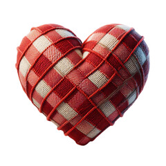 3d 2d Heart element with checkered texture and strings Festa Junina de São João for composition
