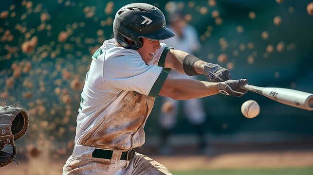 high school baseball player miss hitting the ball in a game