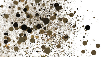 Radiant Festivity: Spectacular 3D Illustration Showcasing Radiating gold Confetti