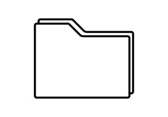 Icono negro de carpeta en fondo blanco.
