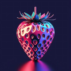 chrome of a cartoon strawberry