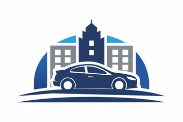 illustration logo of a luxury car rental vector art 