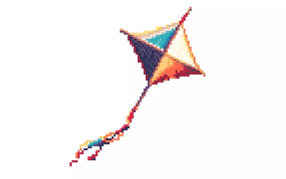 recommend clip art: 8-bit pixel kite, pixel art vector illustration. isolated on white background 