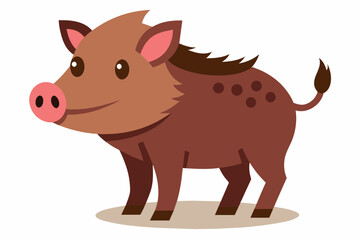 cute wild boar vector illustration 