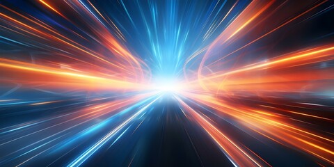 Dynamic Speed Motion Blur and Lighting Effects in an Abstract Futuristic Background. Concept Motion Blur, Lighting Effects, Abstract Background, Futuristic, Speed