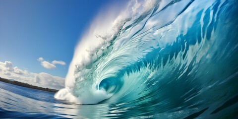 Perfect Wave for Surfing in the Pacific Ocean. Concept Surfing, Pacific Ocean, Waves, Ideal Conditions, Outdoor Adventure