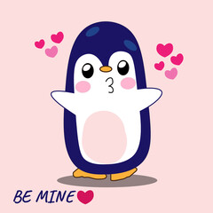Cute Penguin with heart