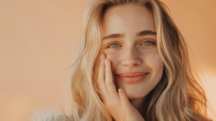 Naklejka premium The smiling blonde woman