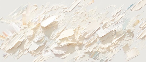 A detailed closeup showcasing the texture of thick, impasto paint strokes on a canvas, creating an aesthetic and artistic background with a palette of soft pastel colors that blend beautifully