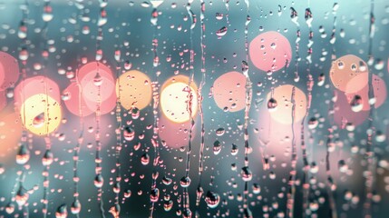 beautiful shinny blurred shinny sparkling background lie water drops on glassy  window 