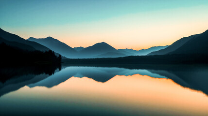 Fototapeta premium stunning nature scence,beautiful mountain view in golden hour ,sunrise or sunset with golden light.