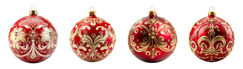 Collection set of Christmas balls isolated on transparent background