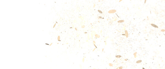 gold  confetti falling down isolated on transparent background.