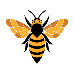 A beautiful honey bee logo concept vector art illustration, a flying honey bee logo illustration