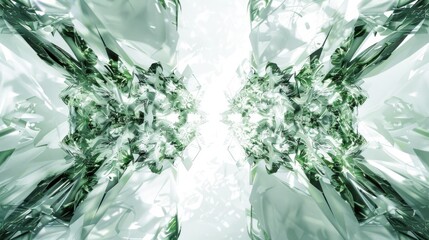 Obraz premium Abstract art of combining technology and nature, seamlessly integrating on white background