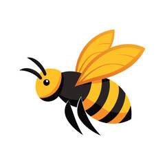 A beautiful honey bee logo concept vector art illustration, a flying honey bee logo illustration