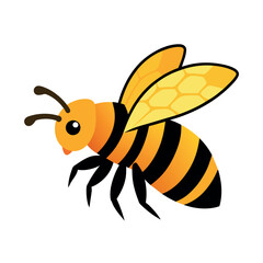 A beautiful honey bee logo concept vector art illustration, a flying honey bee logo illustration