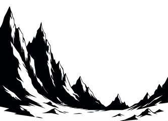 A Big Mountain with hills vector silhouette, a desert vector silhouette