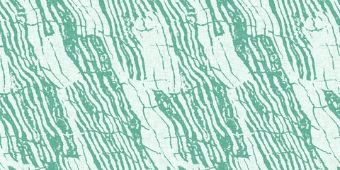 Aegean teal light soft wave linen pattern background. Broken line stripe border effect for rustic coastal marine surface design. 