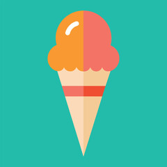 cone ice cream vector art illustration, a cone ice cream vector illustration