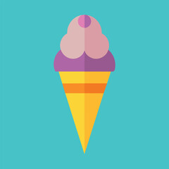 cone ice cream vector art illustration, a cone ice cream vector illustration