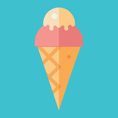 cone ice cream vector art illustration, a cone ice cream vector illustration