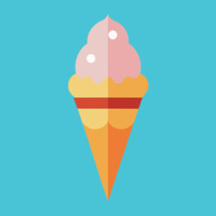 cone ice cream vector art illustration, a cone ice cream vector illustration