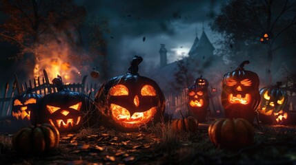 Deep black Halloween scene ideal for text overlay.
