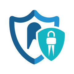 A strong Teeth logo vector art illustration, a Strong teeth with protection vector logo