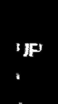 Bright white text "Sign Up" with a glitch effect scrolls down the screen, forming a trail.