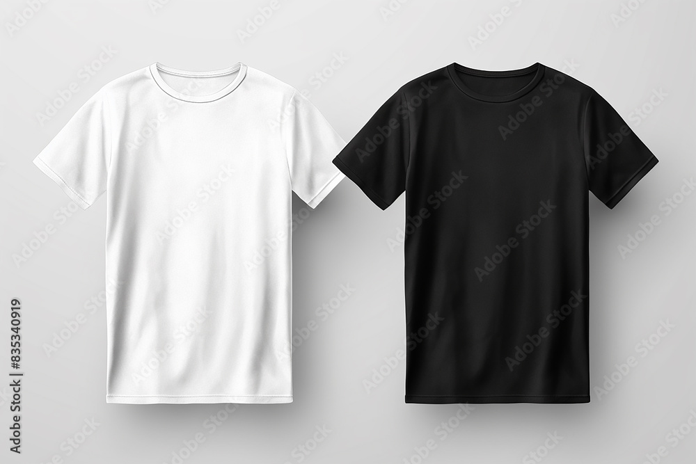 Wall mural black and white t-shirt mockup mockup of realistic