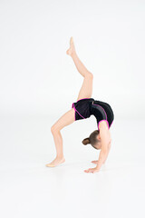 Young Gymnast does a handstand