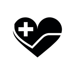 Fototapeta premium Minimal and simple medical logo concept vector art illustration, a heart shape medical logo
