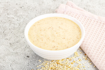 Sesame sauce in the bowl