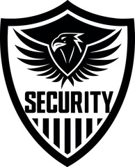 Security Shield logo vector art illustration, a Strong Sign security logo isolated white background
