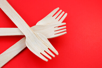 Wooden forks, innovation in disposable cutlery
