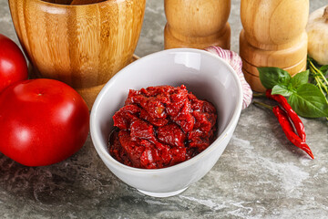 Natural organic red tomato paste