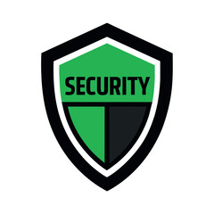 Security Shield logo vector art illustration, a Strong Sign security logo isolated white background