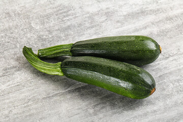 Sliced raw young green zucchini